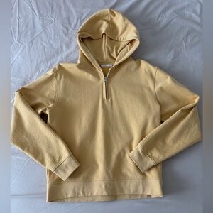 Zara Quarter-Zip Oversized Hoodie in Cool Yellow